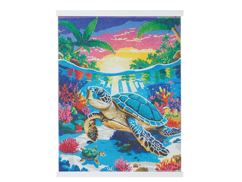 Crystal Art Scroll Kit: Tropical Turtle Paradise