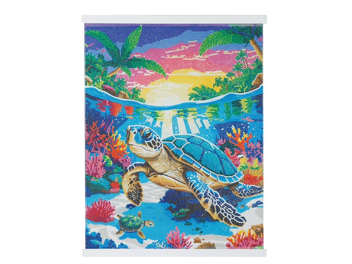 Crystal Art Scroll Kit: Tropical Turtle Paradise