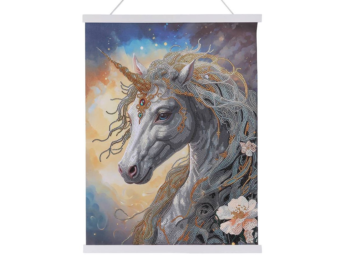Crystal Art Scroll Kit: Cosmic Unicorn