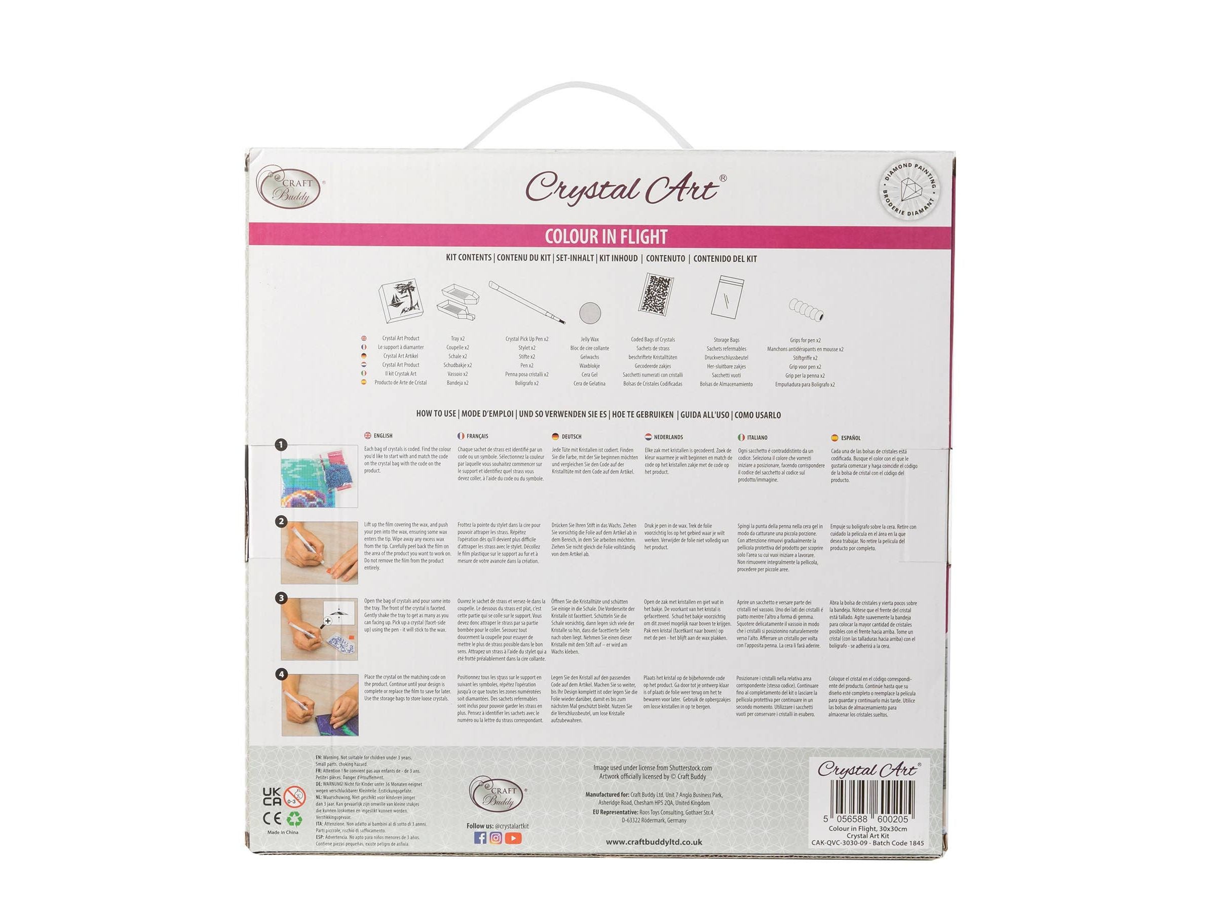 Medium (11.8" x 11.8") Crystal Art Kit - Color in Flight