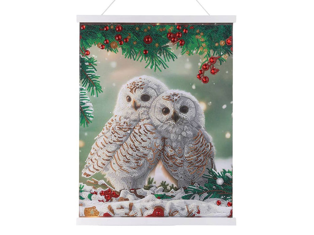 Crystal Art Scroll Kit: Snowy Owls Sanctuary