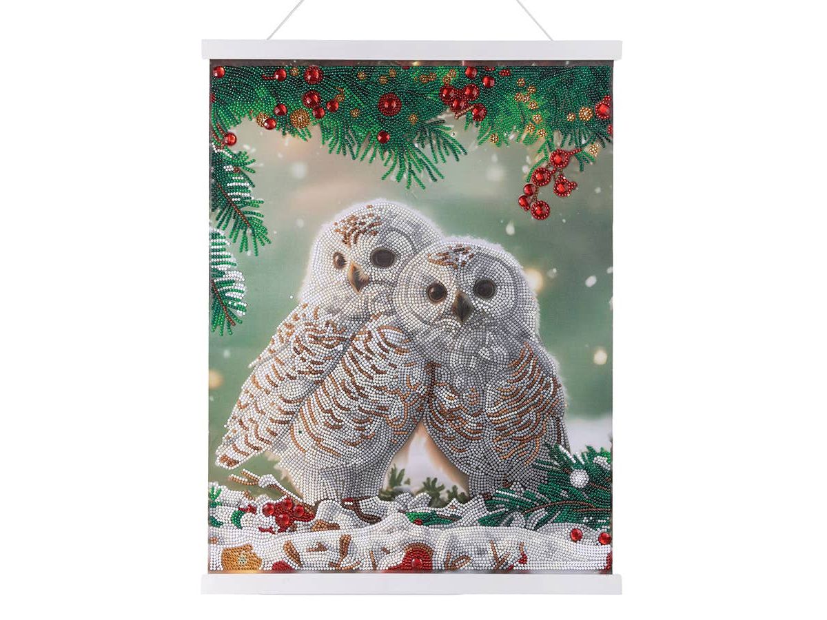 Crystal Art Scroll Kit: Snowy Owls Sanctuary