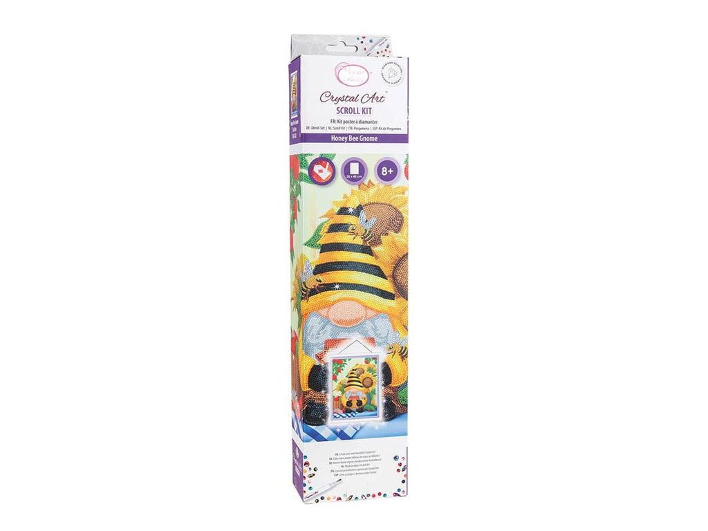 Crystal Art Scroll Kit: Busy Bee Gnome