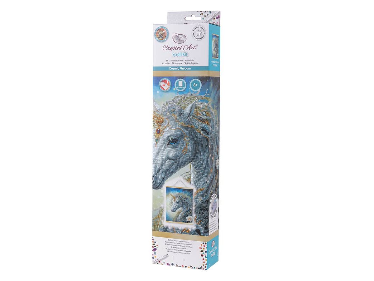 Crystal Art Scroll Kit: Cosmic Unicorn