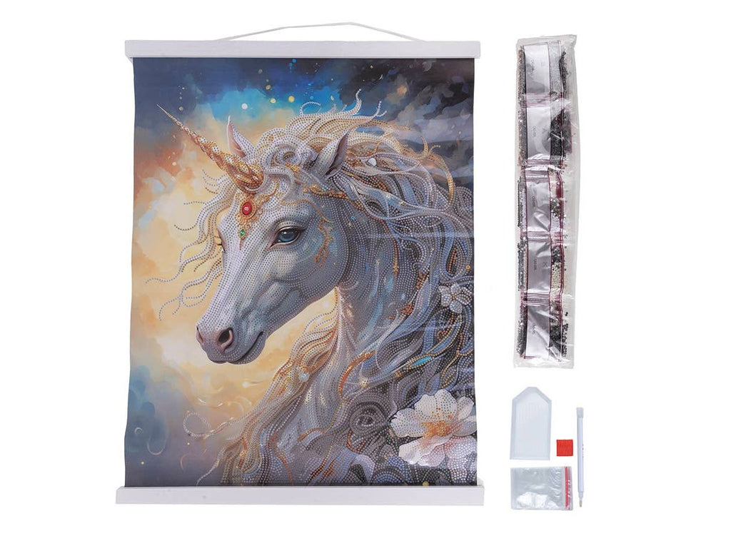 Crystal Art Scroll Kit: Cosmic Unicorn