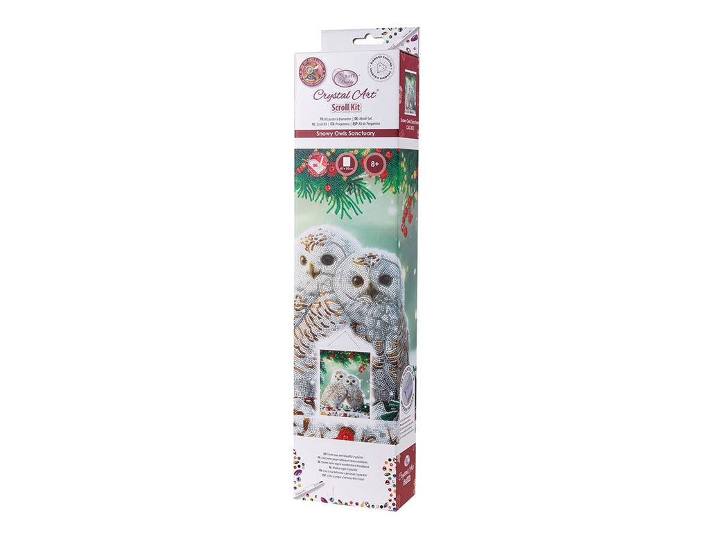 Crystal Art Scroll Kit: Snowy Owls Sanctuary