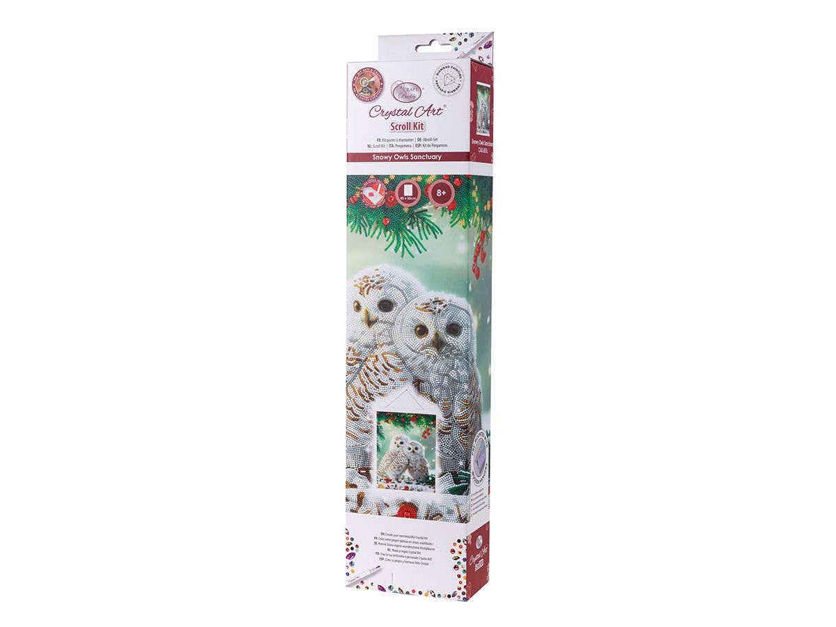 Crystal Art Scroll Kit: Snowy Owls Sanctuary